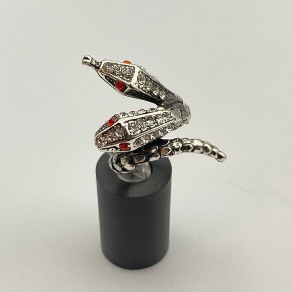 Amrita Singh Crystal Two-Head Snake Ring - Picture 3 of 8